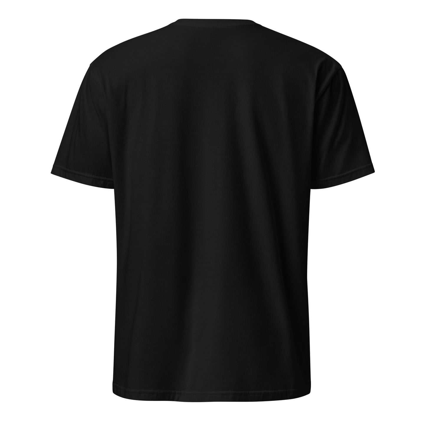 Black t-shirt with white text on a white background Genesis 1:10