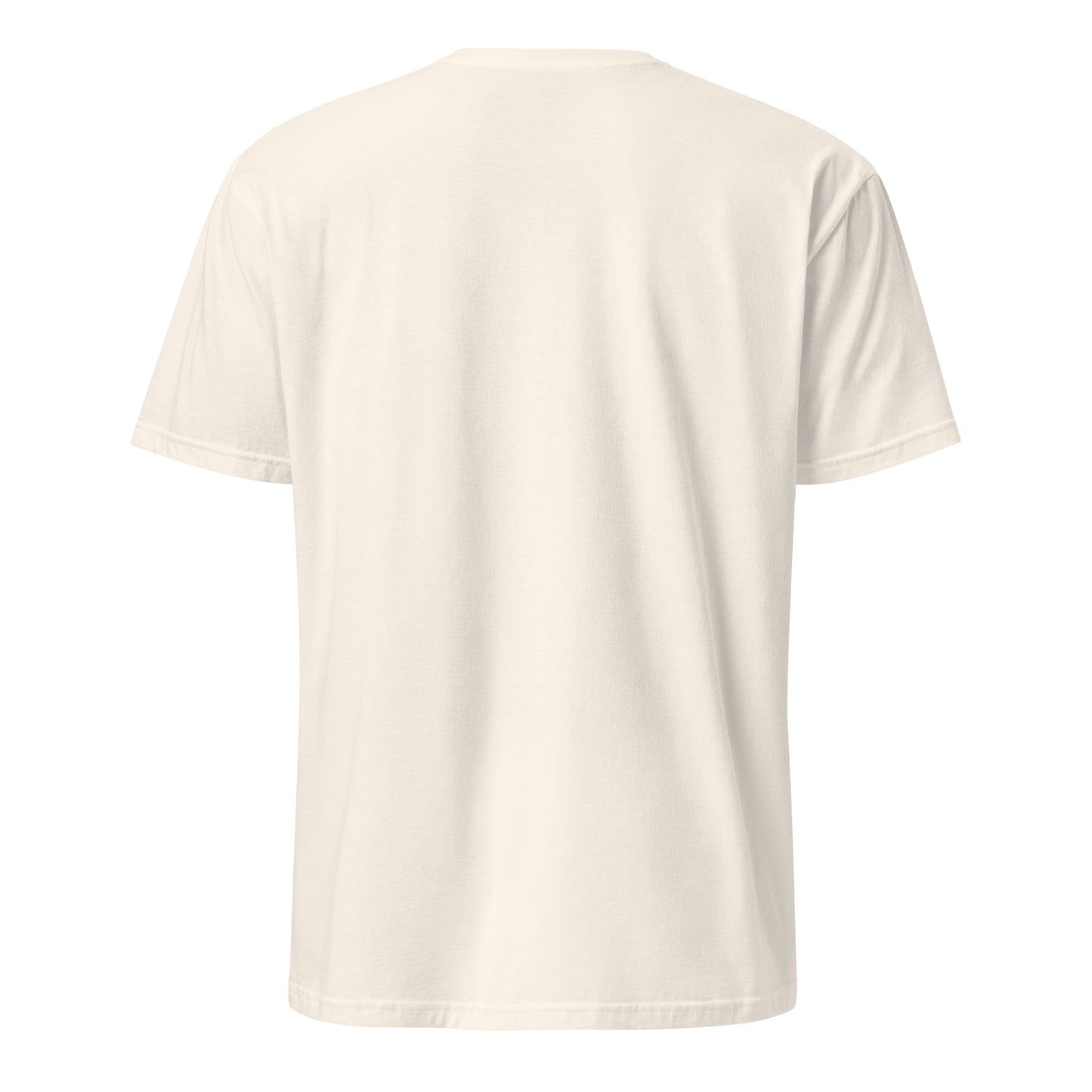 beige natural White t-shirt with 'PRAISE' printed in blue on a white background