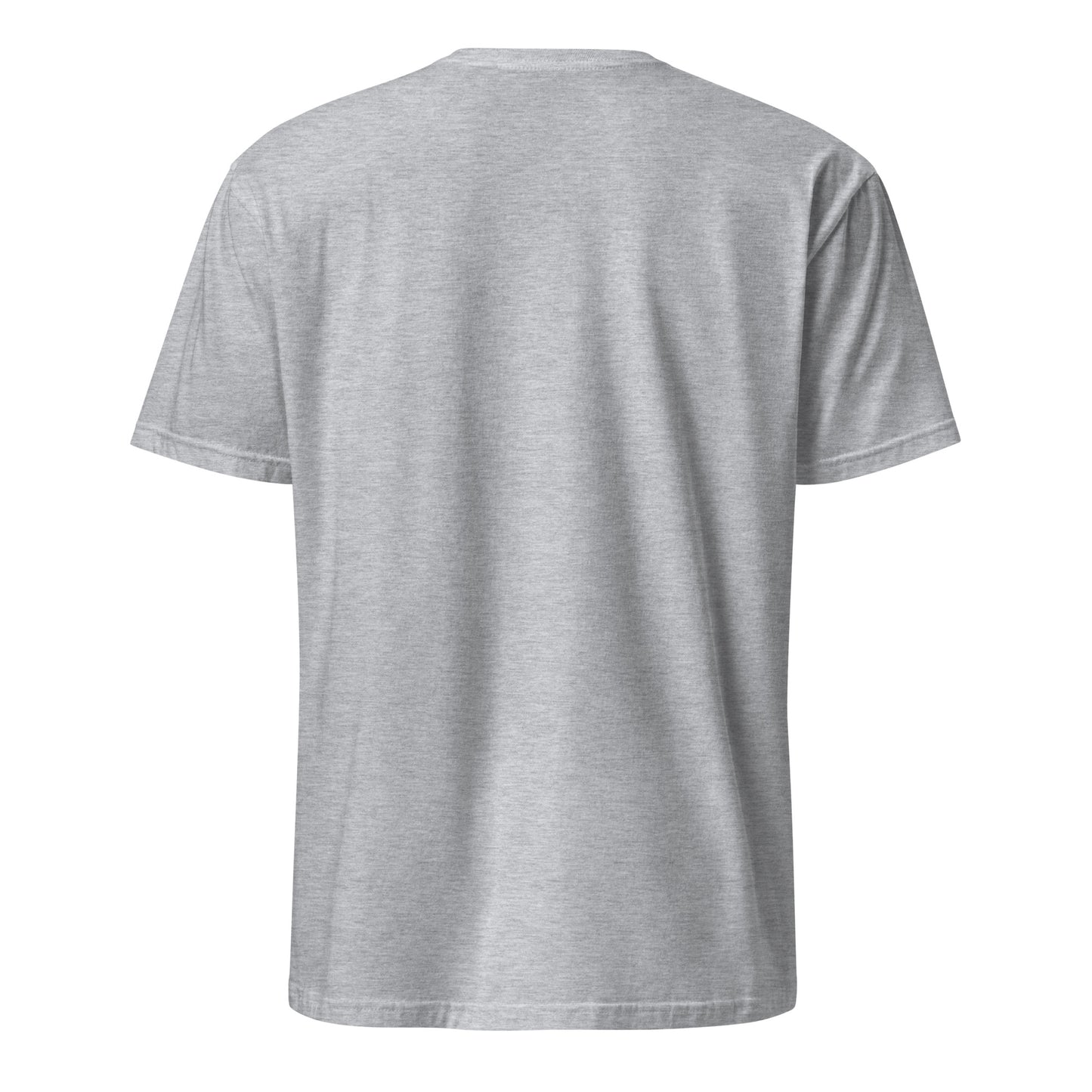 Gray t-shirt with red 'Faith Changes Everything' text on a white background